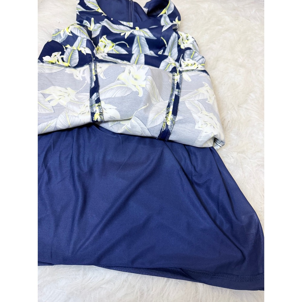 Loveriche Navy Tropical Floral Sheath Dress Size S Sleeveless Career Vacation - Picture 5 of 10